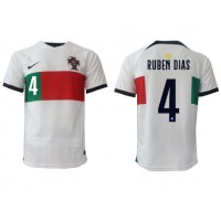 Camiseta Portugal Ruben Dias #4 Segunda Equipación Replica Mundial 2022 mangas cortas
